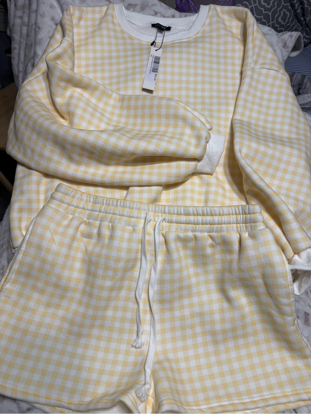 Papermoon Yellow Gingham Lounge Set - Soft Crewneck